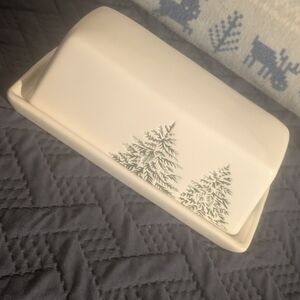 Kirklands Butter 🧈 Dish with Green Tree Design